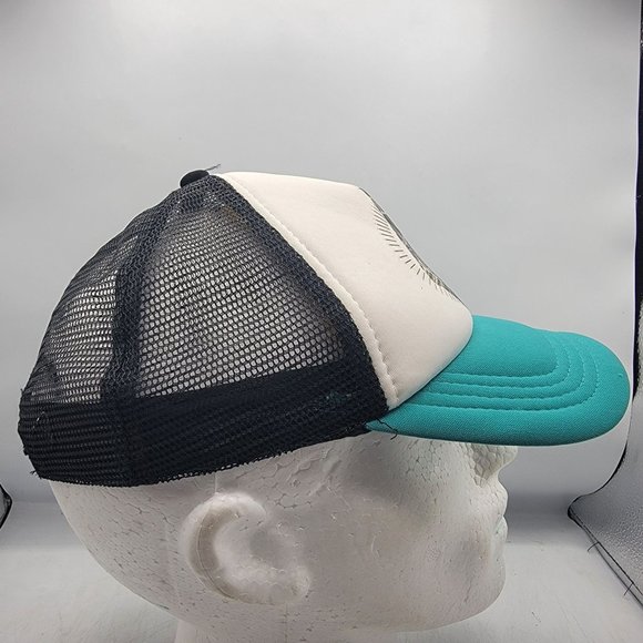 Volcom Ocean Drift Adults White Teal Hat Cap Adjustable Breathable Comfort - Picture 4 of 9